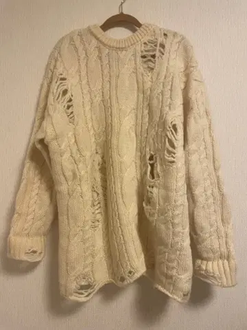 JOSE MOON 아이보리 케이블 니트 스웨터 F