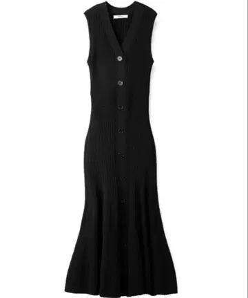 snidel 슬리브리스 프론트 버튼 니트 원피스