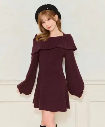 apres jour 오프숄더 니트 원피스