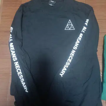 HUF 블랙 롱 슬리브 티셔츠 L 사이즈