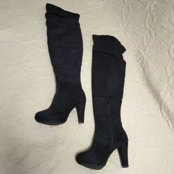 블랙 니하이 부츠 23cm 무릎 위 무릎 아래 2way