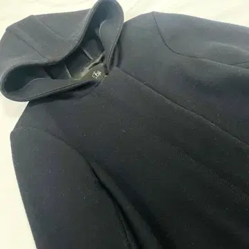 새상품급 프레임워크 후드 부착 롱 코트 집업 블랙 울