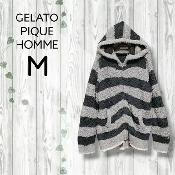 젤라또피케옴 모코모코 후드티 로고 지퍼 보더 겉옷 그레이