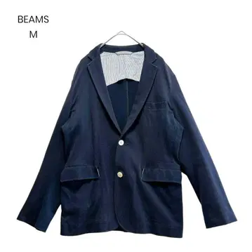 [ BEAMS ] 자켓 테일러드 네이비 코튼 혼방 M 1257