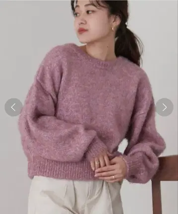 CIAOPANIC TYPY 멜란지 페더 MIX 2WAY 가디건 핑크