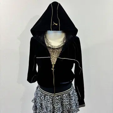 레어 y2k PUMA 푸마 벨로아 저지 opium 금 라인 크롭 기장