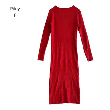 원피스 니트 리브 타이트 리본 포함 신축성 체형 핏 1266