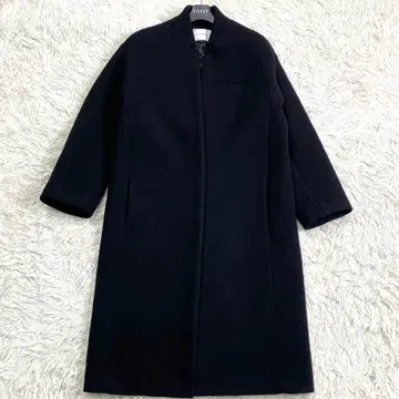 새상품급 르쉘블루 스탠드 카라 코트 롱 코트 히요쿠 블랙 36