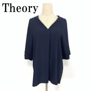 LA7572 Theory 띠어리 반팔 블라우스 폴리에스테르 네이비 S