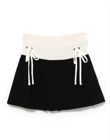 bubbles 바이컬러 니트 후드티 치마바지