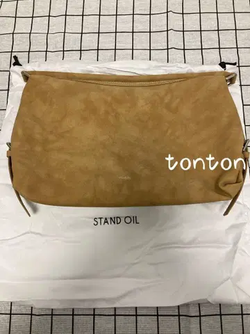 STAND OIL 베이지 스웨이드 숄더백