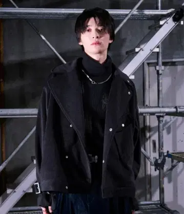 블루종 아우터 2WAY 실버 버클 블루종