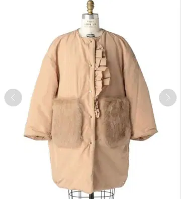 퀼트 다운 퍼 포켓 코트 드로어 리버서블