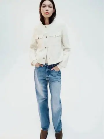 택 포함 새상품 ZARA 자라 소프트 숏 자켓 에크루 XS