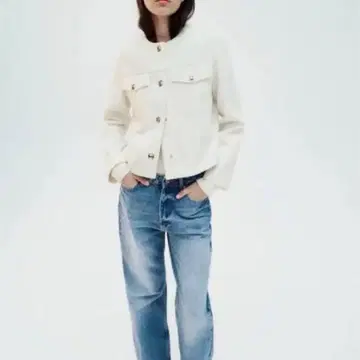 택 포함 새상품 ZARA 자라 소프트 숏 자켓 에크루 XS