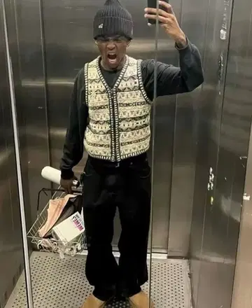 00s 세인트 존스 베이 니트 스웨터 베스트 지퍼 사이즈 L