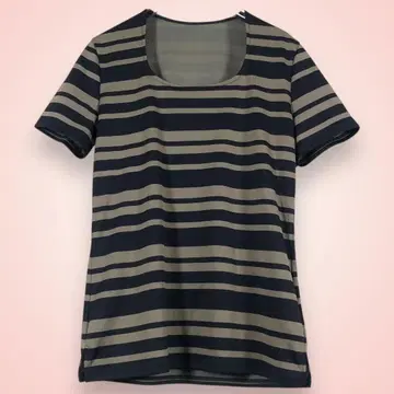 COUP DE CHANCE 블랙 그레이 보더 무늬 T셔츠 [ M ]