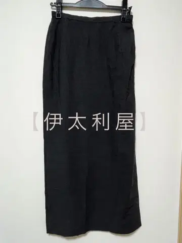 [ 이타리야 ] 블랙 린넨 혼방 타이트 스커트 롱