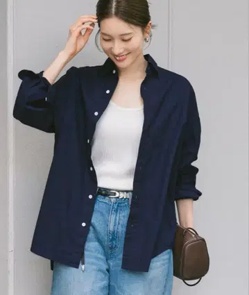 프레임워크 네이비 긴팔 셔츠 프리 사이즈