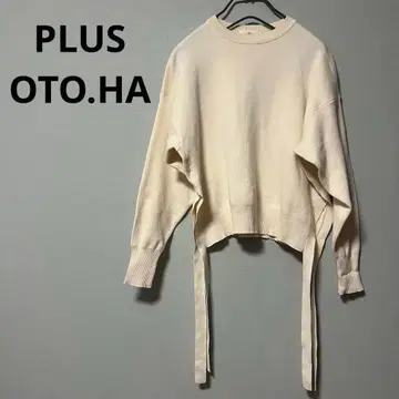 PLUS OTO.HA 긴팔 니트 사이드 리본 아이보리 사이즈 m