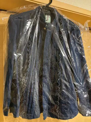 45R 밀 데님 턱 레이스 블라우스