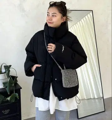 prose verse 소매 자수 스탠드 넥 충전솜 블루종 M 사이즈