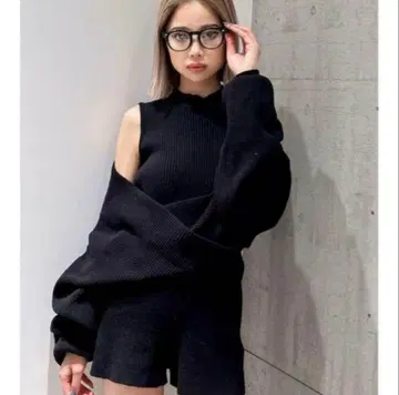 GYDA 레이어드 니트 올인원 블랙