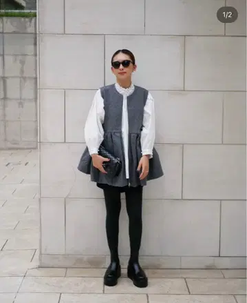 bebeod 펠트 페플럼 디자인 베스트 차콜