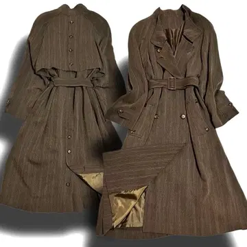 빈티지감 개성적인 실루엣의 트렌치 롱 코트 울 혼방 F