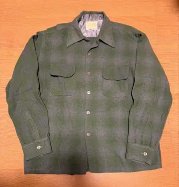 60s 70s 옴브레 체크 빈티지 셔츠 vintage 울