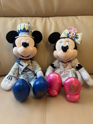 디즈니씨 20주년 타임 투 샤인 미키 & 미니 페어 봉제 인형