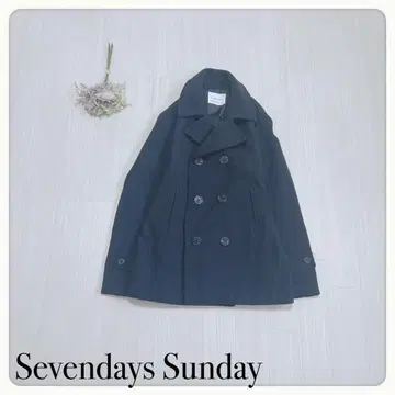 [ 새상품급 ] 세븐 데이즈 선데이 네이비 피코트 닻 버튼 작음 S