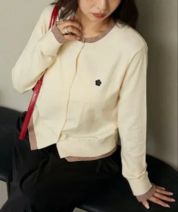 MARY QUANT x PUBLUX 마리콴트 레이어드 스타일 니트 가디건