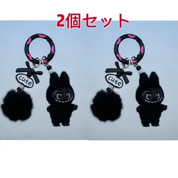 귀여운 블랙 아프리칸 캐릭터 키링 2개 세트