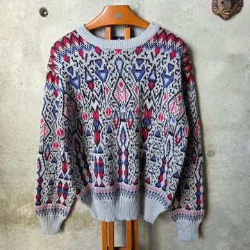 USA 구제 의류 90s JOCKEY 총무늬 니트 L 빅 실루엣 빈티지