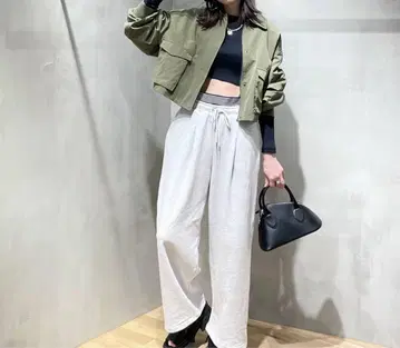 JEANASIS 카키 숏 기장 블루종