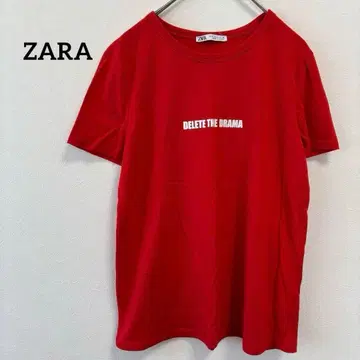 자라 T셔츠 DELETE THE DRAMA 빨간색 S사이즈