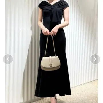 SNIDEL 스나이델 리본 모티브 드레스 블랙