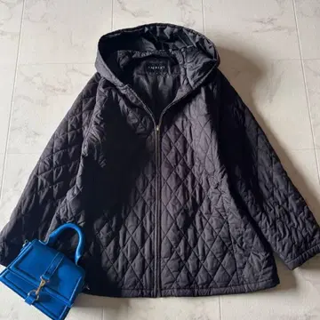 INDEVI 퀼팅 자켓 블랙 15호 후드 탈부착 가능 빅 사이즈