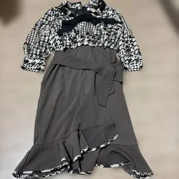 소브레 하운드투스 체크 원피스 브라운 S 사이즈