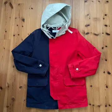 샌디니스타 바이컬러 마운틴 후드티 네이비 레드