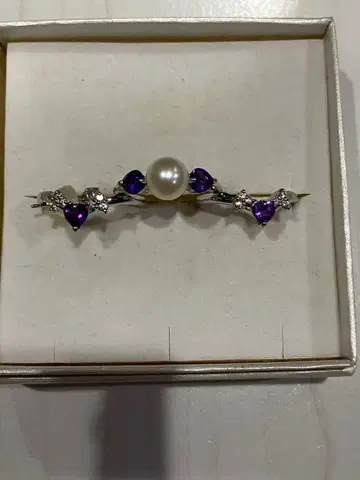 진주 자수정 3종 세트 925F 반지