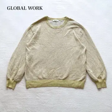 글로벌 워크 턱 가라 니트 풀오버 (M) 개성파 오버 사이즈 성인