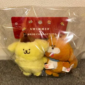 [ 새상품 ] 산리오 SWIMMER 폼폼푸딩 마스코트 홀더 세트