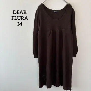 새상품급 디어 플로라 니트 원피스 긴팔 브라운 M 페미닌 가을/겨울