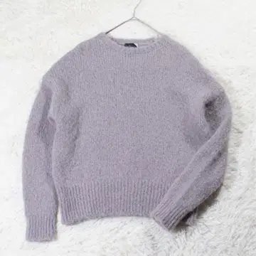 알파카 [ ATON ] 모헤어 샤기 크루넥 니트(2) 드롭 숄더