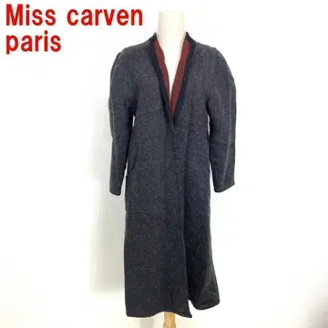 A937 칼벤 롱 코트 가디건 울 노카라 그레이 M