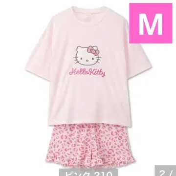 새상품 핑크 hello kitty 키티 파일 레오파드 무늬 룸웨어