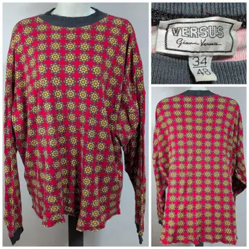 VERSAE 베르사체 VERSUS 꽃무늬 긴팔 상의 빨간색과 옐로우 컬러