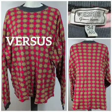 VERSAE 베르사체 VERSUS 꽃무늬 긴팔 상의 빨간색과 옐로우 컬러